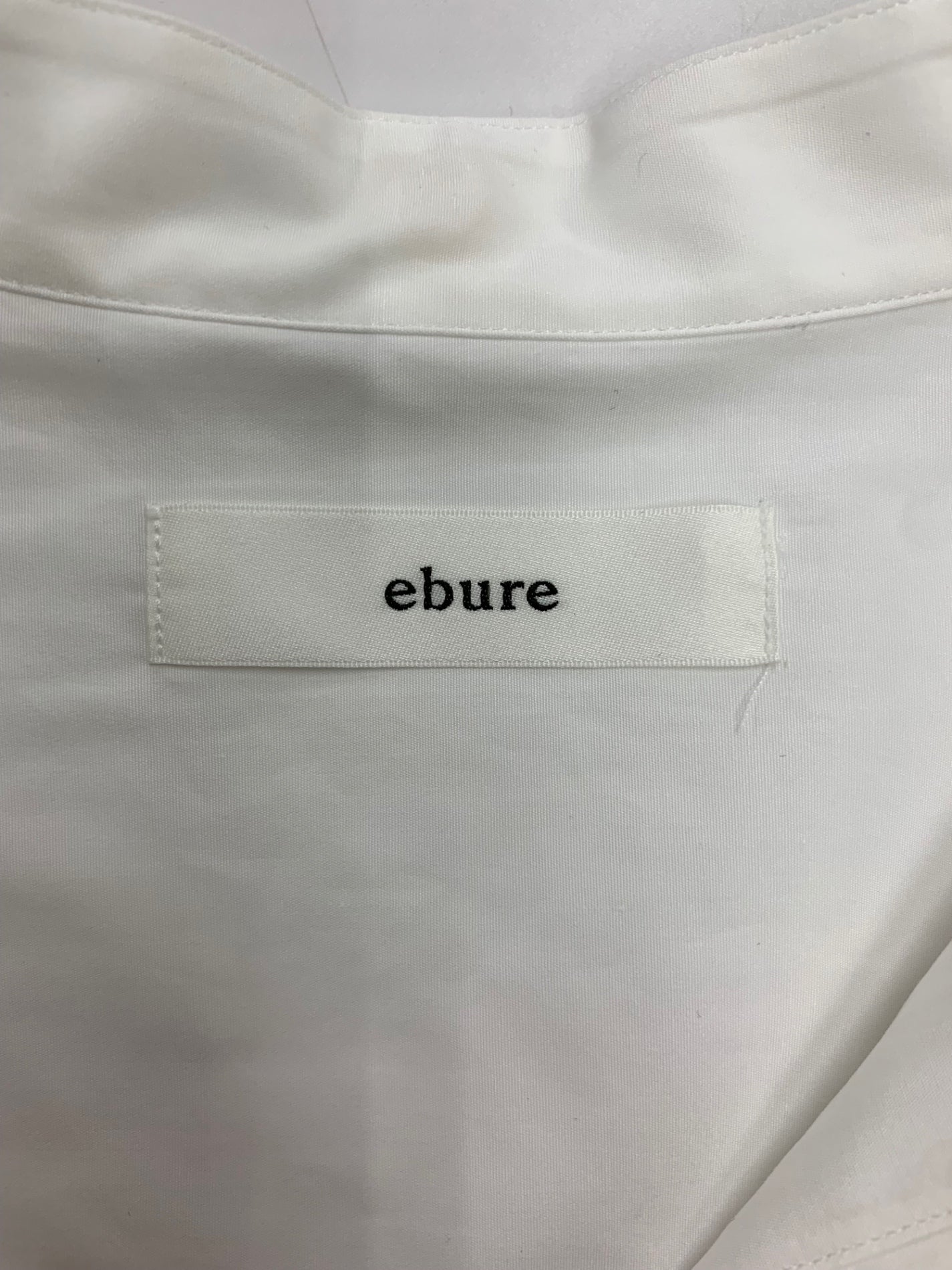 エブール エッセンシャルコットン シャツ 4110700408 36 ホワイト ボウタイ タック IT1UDMUCMLO0