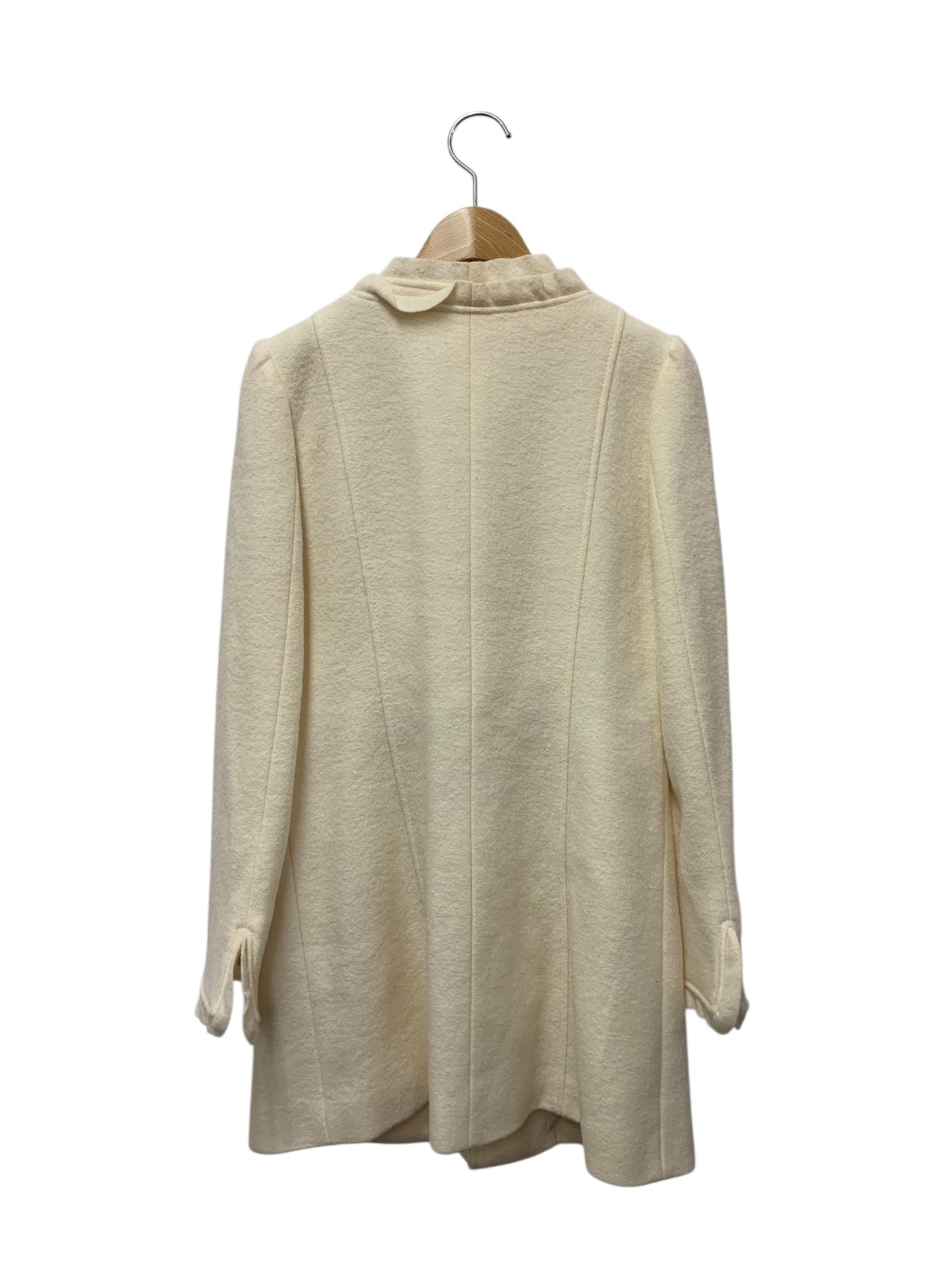 エムズグレイシー 924544 コート 38 アイボリー ノーカラー フリル IT7YBJFLTDGG