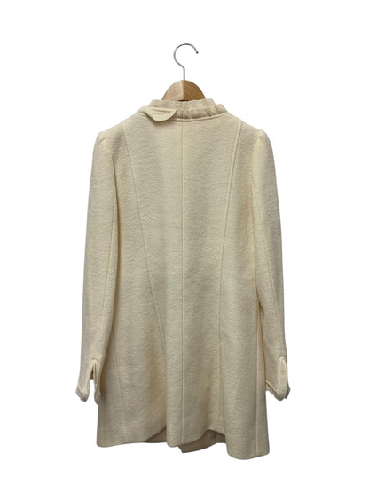 エムズグレイシー 924544 コート 38 アイボリー ノーカラー フリル IT7YBJFLTDGG