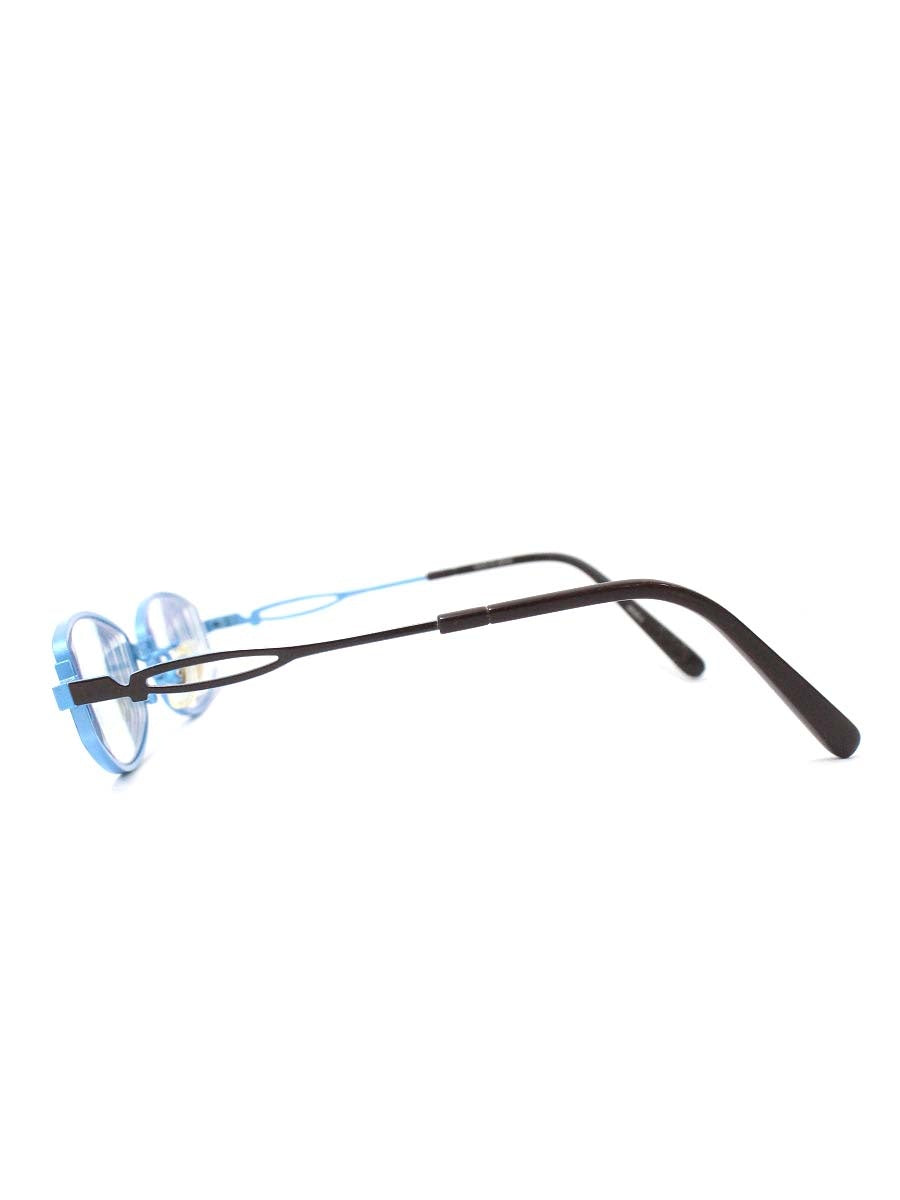 タカノリユゲ SPICE-3 TY-37 メガネ ブラウン/スカイブルー メタルフレーム フルリム オーバル ITX8FLU1ROI8 【SALE】