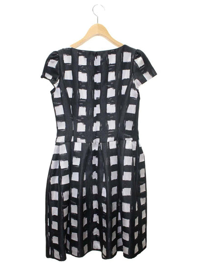 エムズグレイシー Check Jacquard Dress 811525 ワンピース 38 ブラック チェック ITRGWKLZCP1Y