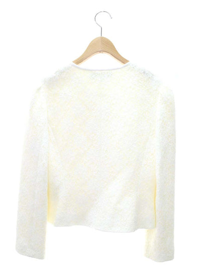 エムズグレイシー 724705 ジャケット 40 ホワイト フラワーモチーフ パールボタン ITCCIEO2BCB0