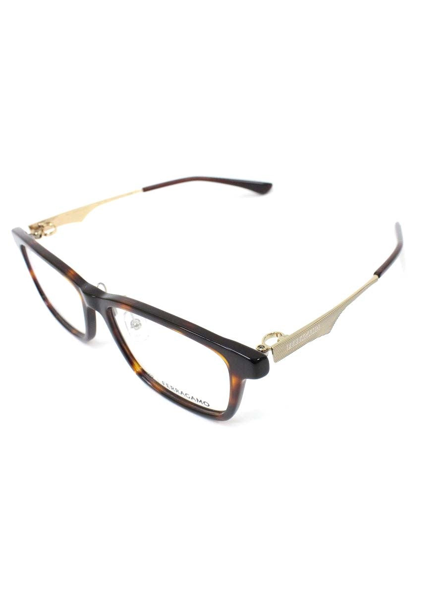 フォーナインズ 999.9×FERRAGAMOコラボ SF9017 メガネ ブラウン/ゴールド コンビ フルリム スクエアシェイプ IT2WH0WQBZSQ