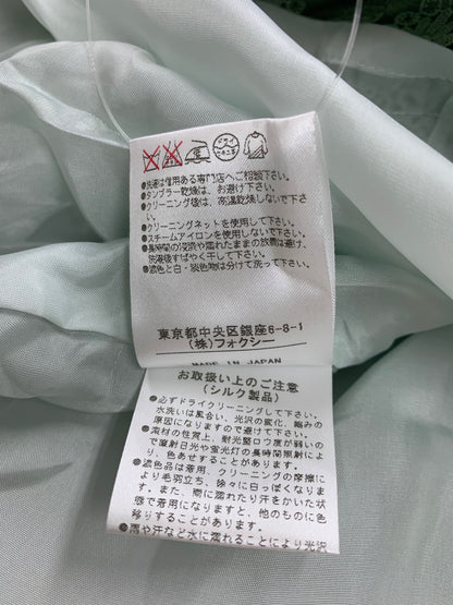 フォクシーブティック ワンピース フレンチパフ 34043 38 グリーン シルク混 キュプラ ITAR9T3TLBLG