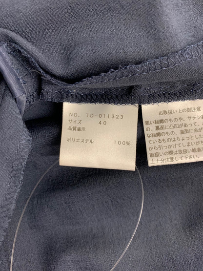 エムズグレイシー 011323 ワンピース 40 ネイビー ウエストギャザー 袖リボン ITTXKQPG3T6O