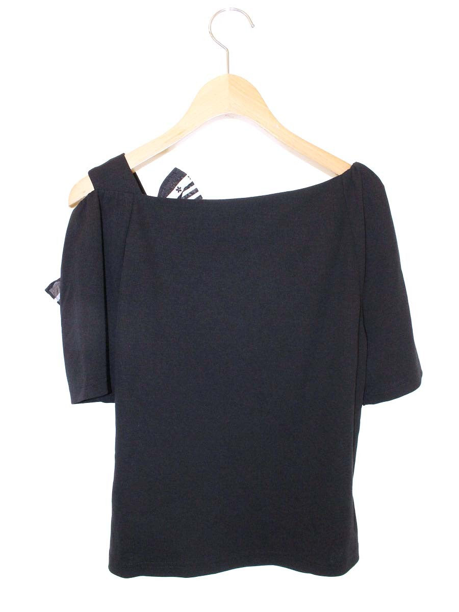 エムズグレイシー 015334 Tシャツ カットソー 38 ブラック リボン IT0O3UP8KGZY