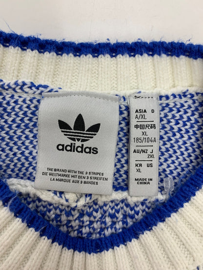 アディダス アディカラー ストライプニットセーター JL8361 2IS003 XL ホワイト ITSEC9EPMGO8