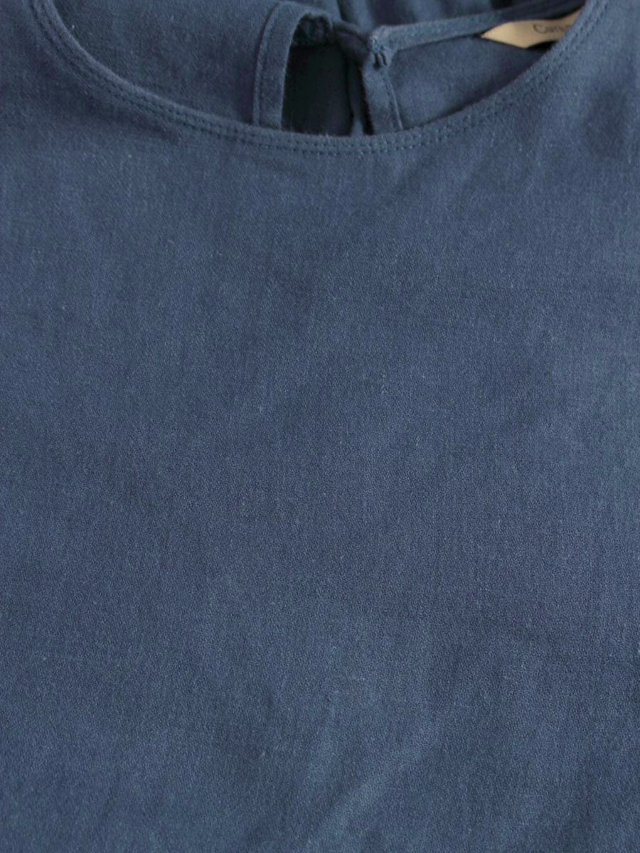 カレンソロジー CL209003ER シャツワンピース 36 ネイビー リネン混 パフスリーブ ITL25WB68IGU