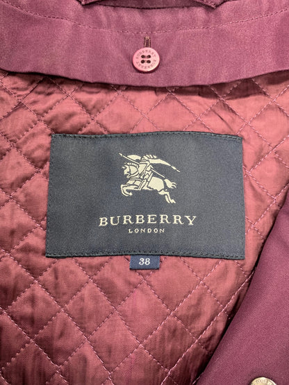 バーバリーロンドン FR368-785-36 ライナー付スタンドカラーコート 38 パープル ITUZHWFN6VKK