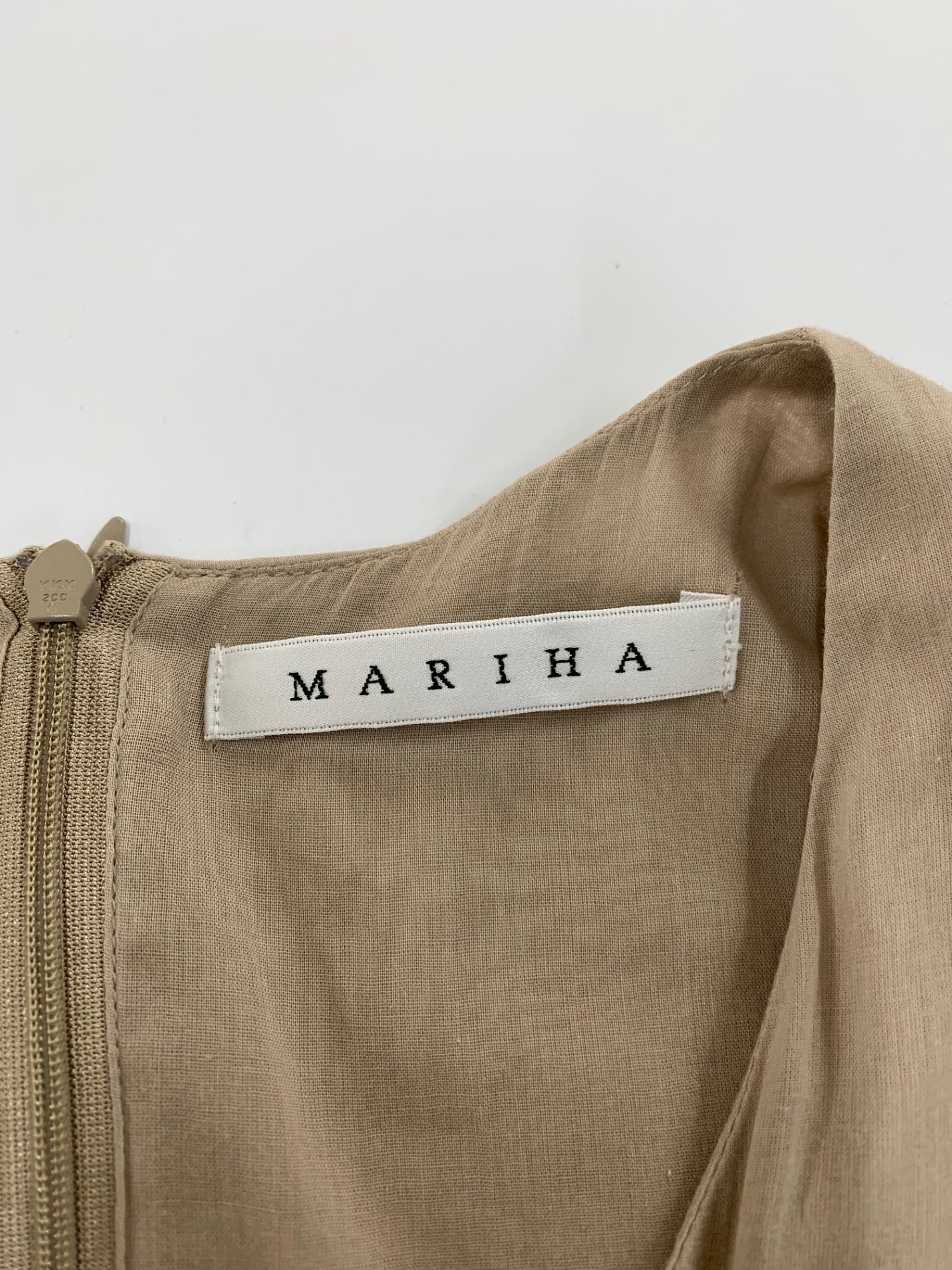 マリハ Vネックワンピース 36 ベージュ ティアード コットン IT6VK4U2VXR6