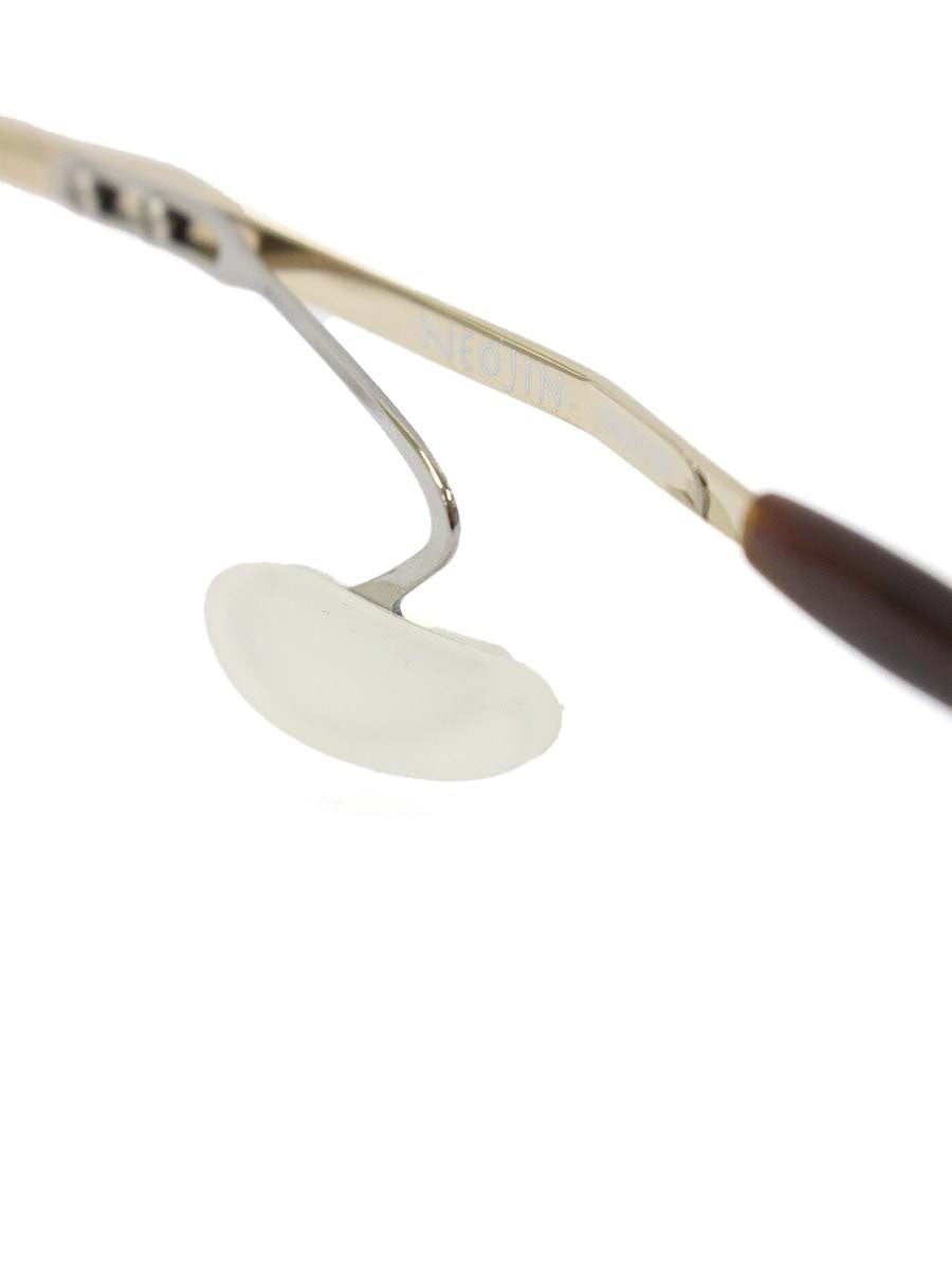 ネオジン ノーズパッドレス NJ2315S メガネ ゴールド/ブラウン メタルフレーム フルリム スクエア ITU9HLJHNGO3