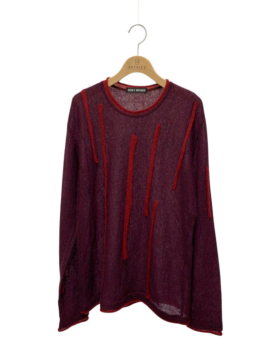 イッセイミヤケ ME83K022 ニット 2 ワインレッド アルパカ混 ITBDUQH2HOKW 【SALE】