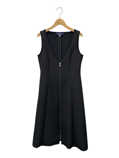 エムズグレイシー 411511 ジャンパースカート 36 ブラック ボンディング リボン フロントジップ IT6RR68H3S9G