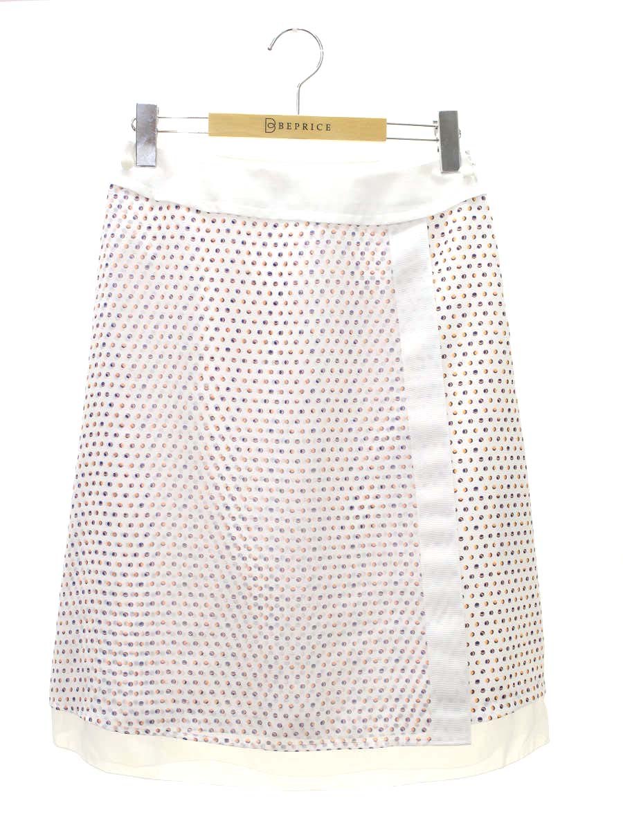 トゥービーシック  W5S51-500-80 スカート 40 ホワイト オーガンジー ドット柄 ITQ68L6ZJO22 【SALE】