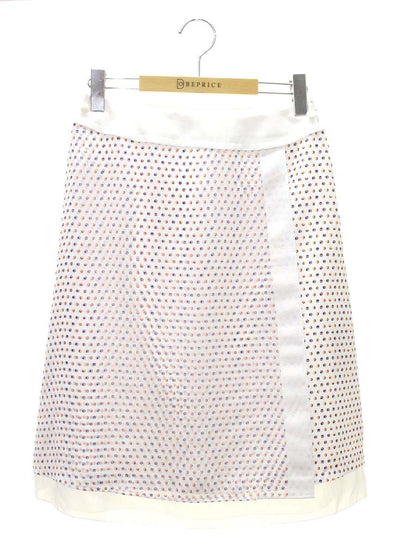 トゥービーシック  W5S51-500-80 スカート 40 ホワイト オーガンジー ドット柄 ITQ68L6ZJO22 【SALE】