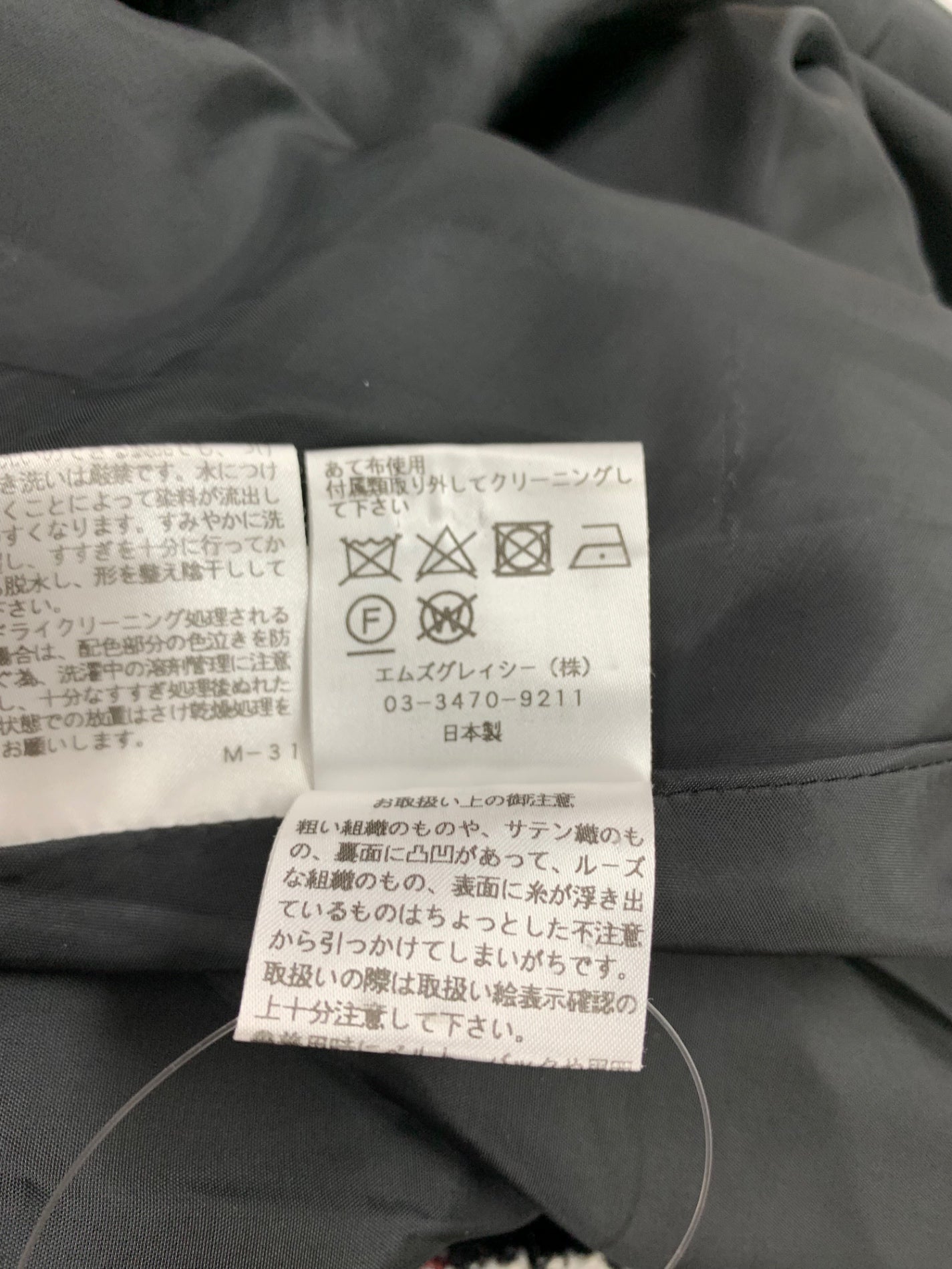 エムズグレイシー 811711 ワンピース 40 ブラック ウール 千鳥格子 チェック ITZOSYBTTO9C