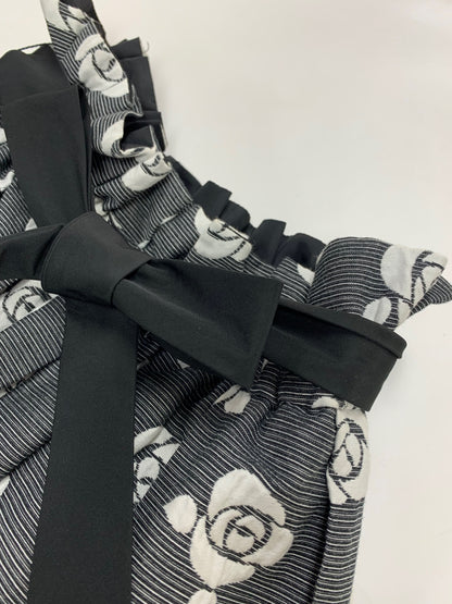 エムズグレイシー 727114 スカート 38 ブラック バラモチーフ フレアー IT5NJNJVFZZ0