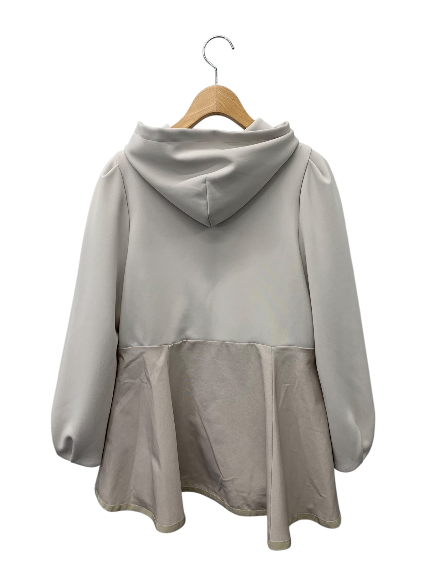 エムズグレイシー 315517 パーカー 38 グレージュ フード 刺繍 ロゴ リボン ITLW0H4DWN88