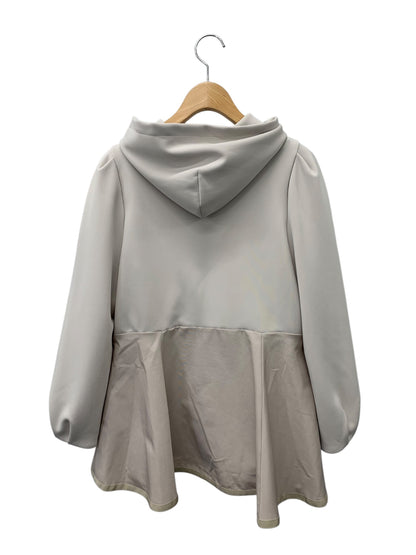 エムズグレイシー 315517 パーカー 38 グレージュ フード 刺繍 ロゴ リボン ITLW0H4DWN88