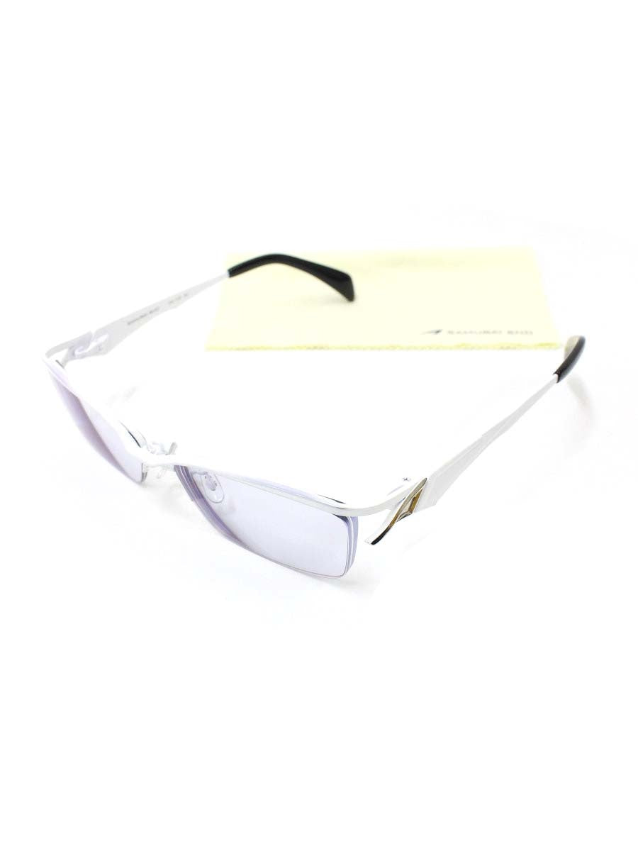 サムライ翔 SS-T26 メガネ ホワイト/ブラック ハーフリム スクエア ITZHAX3UFMOS