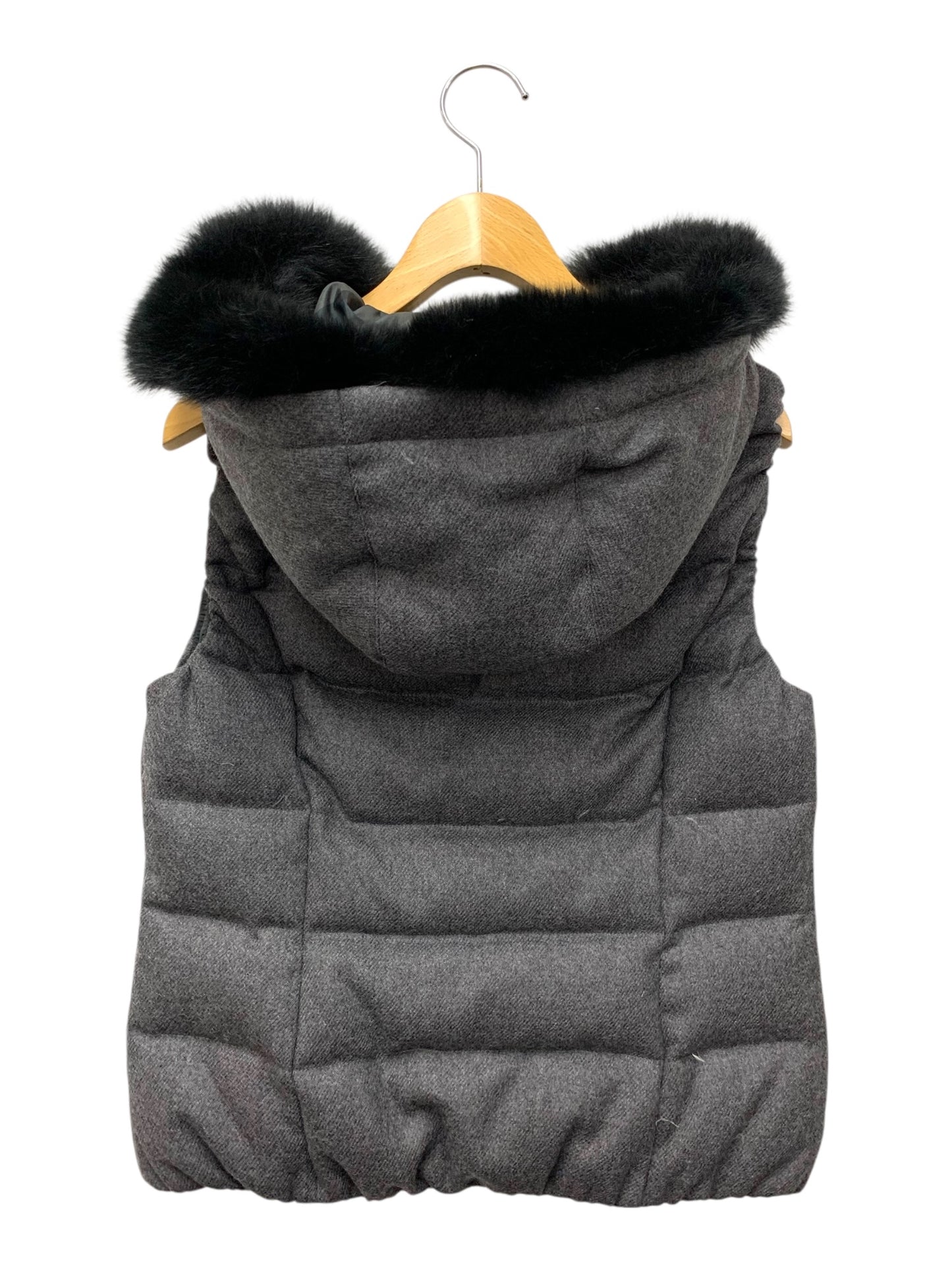 アナイ 17327-01-92-360 ダウンベスト 36 グレー リバーシブル フォックスファー IT7X7G92XESG