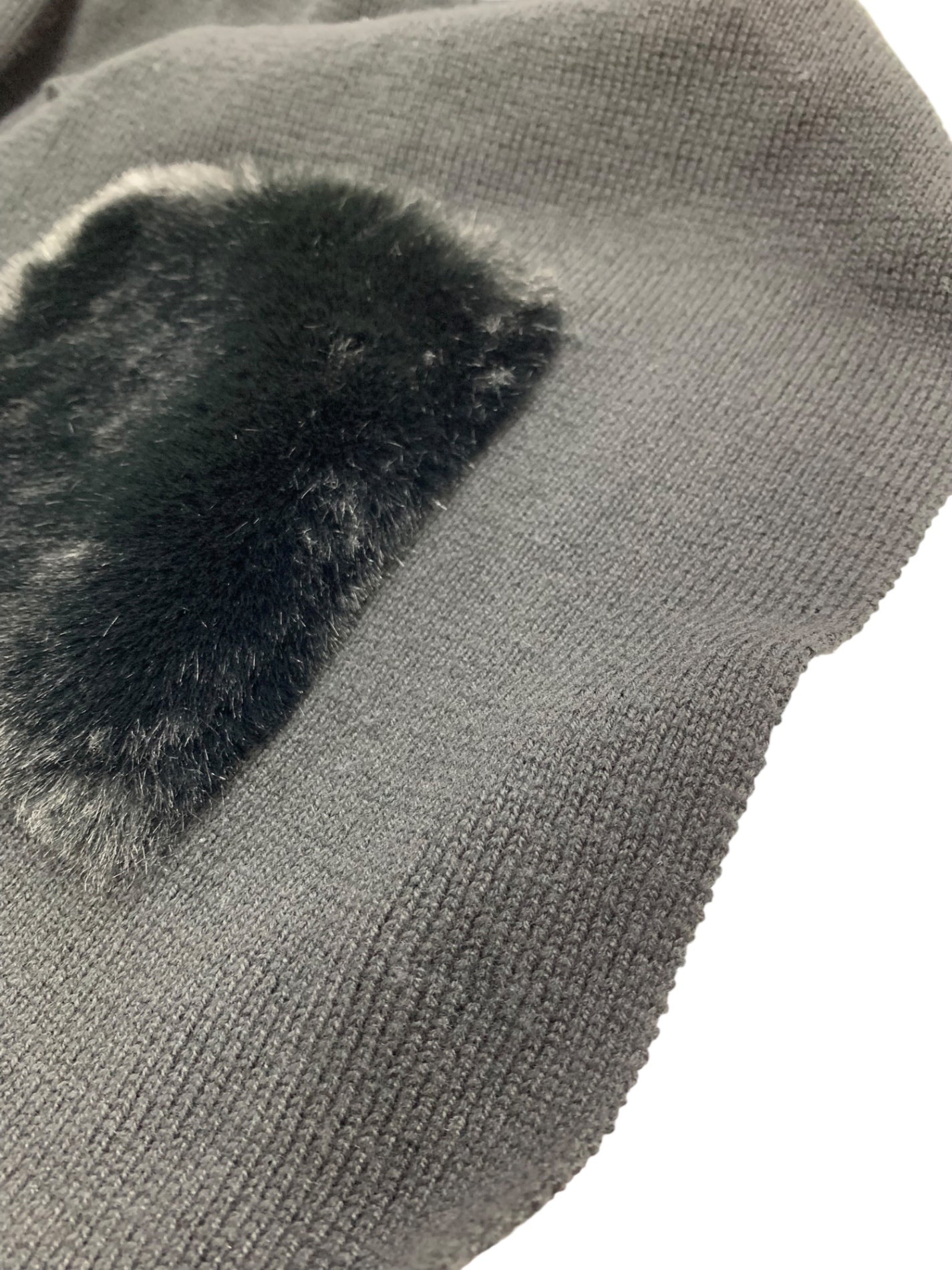 エムズグレイシー 096505 ポンチョ F ブラック フェイクファー付き ニット フーディ IT1W897EEU1W