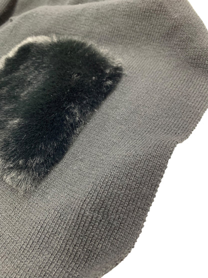 エムズグレイシー 096505 ポンチョ F ブラック フェイクファー付き ニット フーディ IT1W897EEU1W