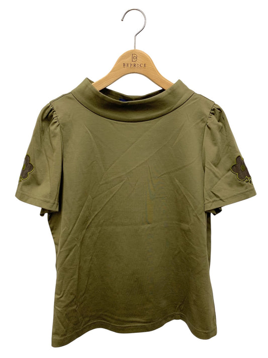 エムズグレイシー 415321 カットソー 40 カーキグリーン フラワー 刺繍 スタンドネック ITX3AUTETQSO