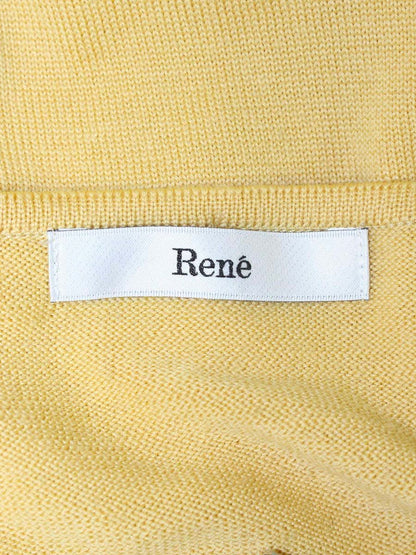 ルネ 6142500 カーディガン 38 イエロー ウール パール フラワージップ IT3Y1YANSAVK