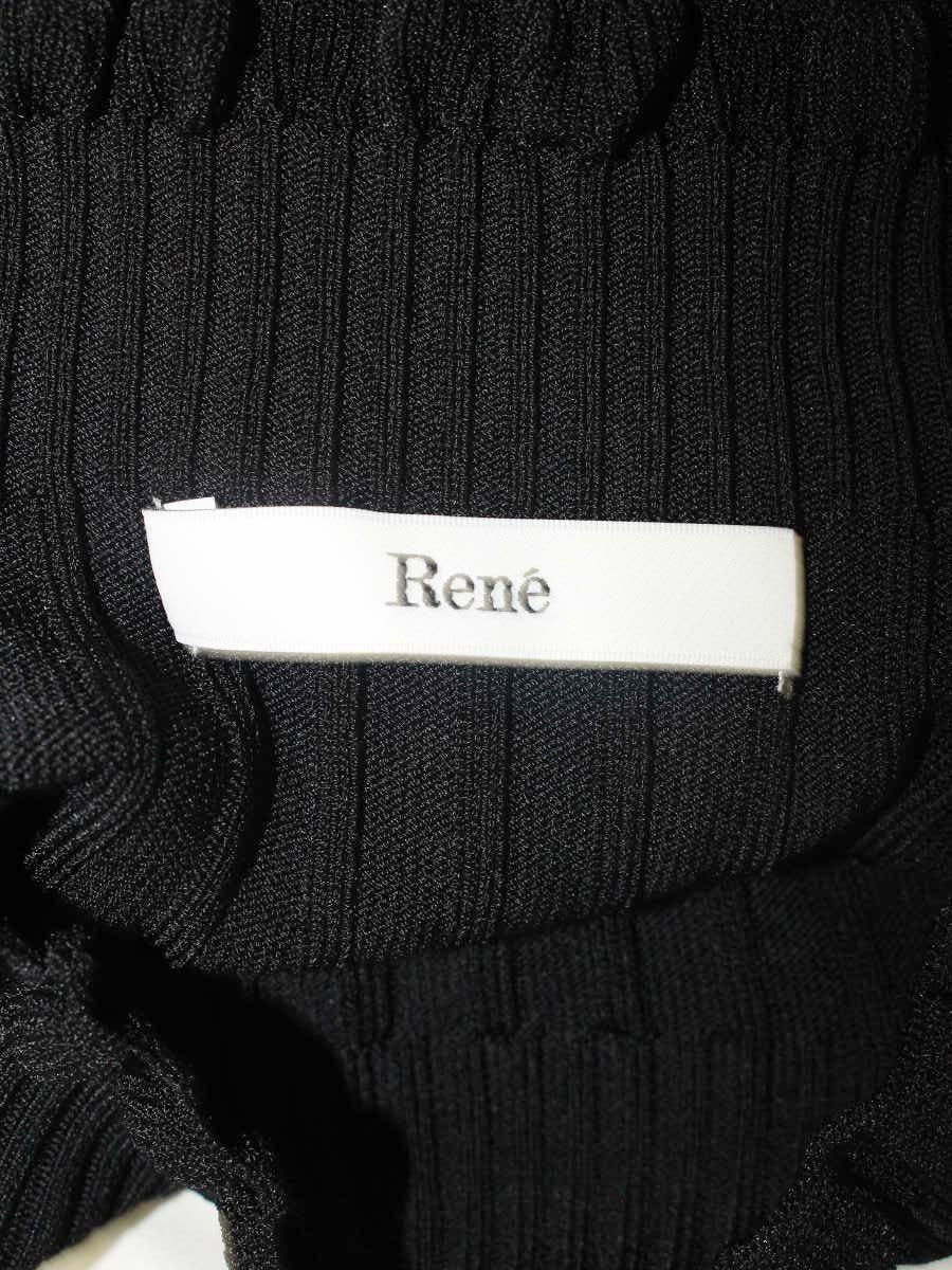 ルネ 6512790 トップス 36 ブラック ニット フェイクパール ITKRS4NSJA2N