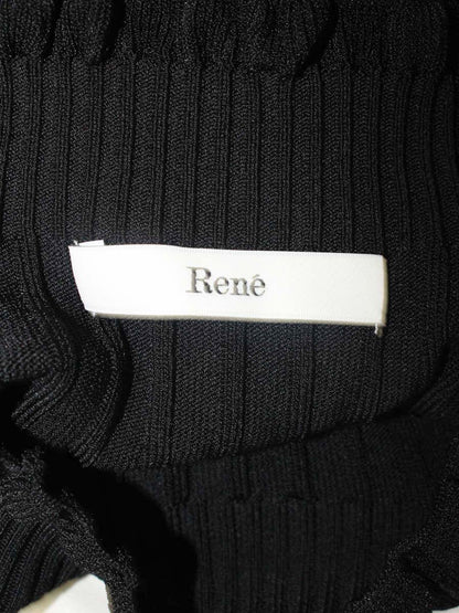 ルネ 6512790 トップス 36 ブラック ニット フェイクパール ITKRS4NSJA2N