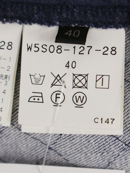 トゥービーシック W5S08-127-28 スカート 40 ネイビー デニム ビジュー ITSLBNVQTKEW