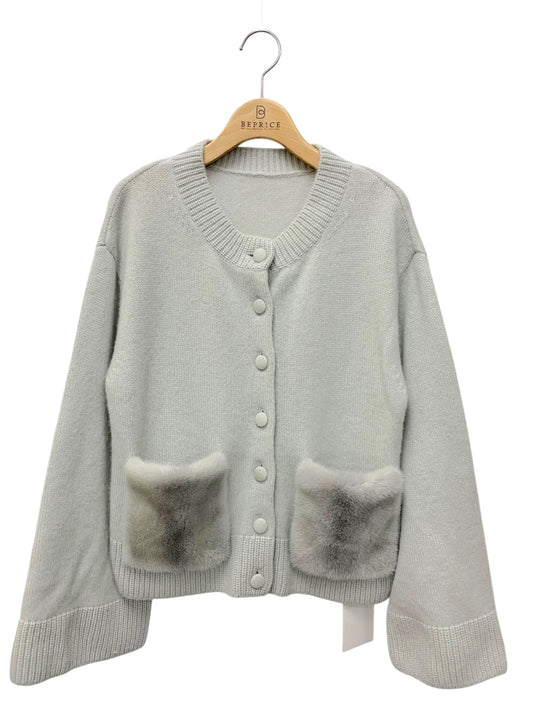 フォクシーブティック Knit Jacket "Éclissé 44917 ニットジャケット 40 ブルー ミンクファー IT8PRD8ANEU0