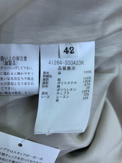 フォクシーブティック Dress Bloom 41264 ワンピース 42 ベージュ リネン 麻 フラワーモチーフ IT0J6BK0CSIK