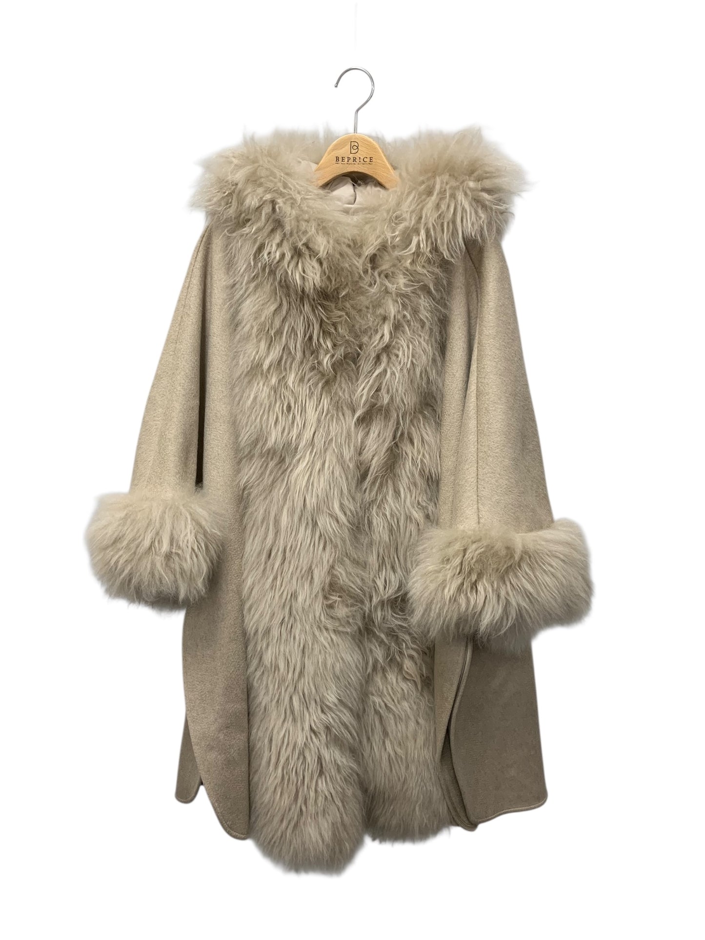 マックスマーラ 473602236 ポンチョ ケープ F ベージュ カシミア ファー ITOIYOFGO590 【SALE】