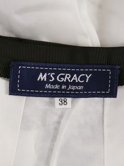 エムズグレイシー 0598 スカート 38 ホワイト フラワーモチーフ 水彩画風 ITAFOX8A7LQA