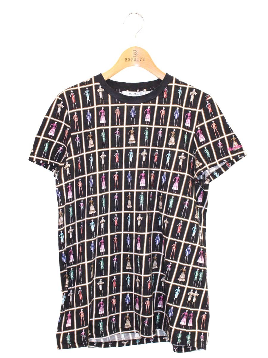 マックスマーラ 19460809 Tシャツ L ブラック プリント IT4LQCYZFL3X