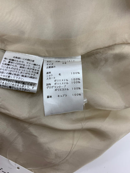 エムズグレイシー 111612 ワンピース 38 ネイビー ニット 異素材 油絵 IT3JWI9RZCKU