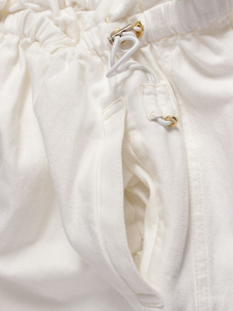 グレースクラス ドロストセミワイド 02222 11092-00 パンツ 36 ホワイト ギャザー IT0V3EQVN1YW