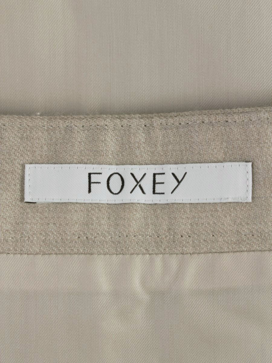 フォクシー 41774 スカート 38 グレージュ フラワー刺繡 ビジュー ITCJR3WFKOO2