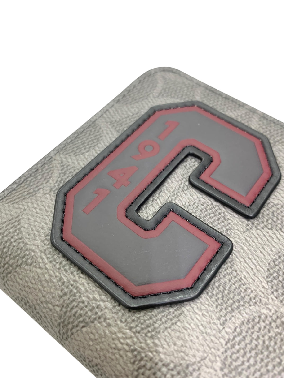 コーチ アコーディオンウォレット シグネチャー キャンバス パッチ CCG35 グレー ラウンドファスナー IT3ODH6X3KJ0