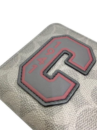 コーチ アコーディオンウォレット シグネチャー キャンバス パッチ CCG35 グレー ラウンドファスナー IT3ODH6X3KJ0