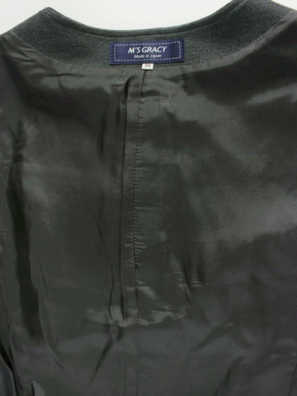 エムズグレイシー 724504 ジャケット 38 グレー ジップアップ ノーカラー ITG998ISQ99A