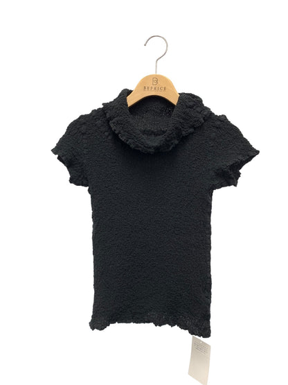 ミーイッセイミヤケ Wrinkled high neck short sleeve cut and sew knit MI34FM007 プルオーバー ブラック カリフラワー ITEY4NMMT47I 【SALE】
