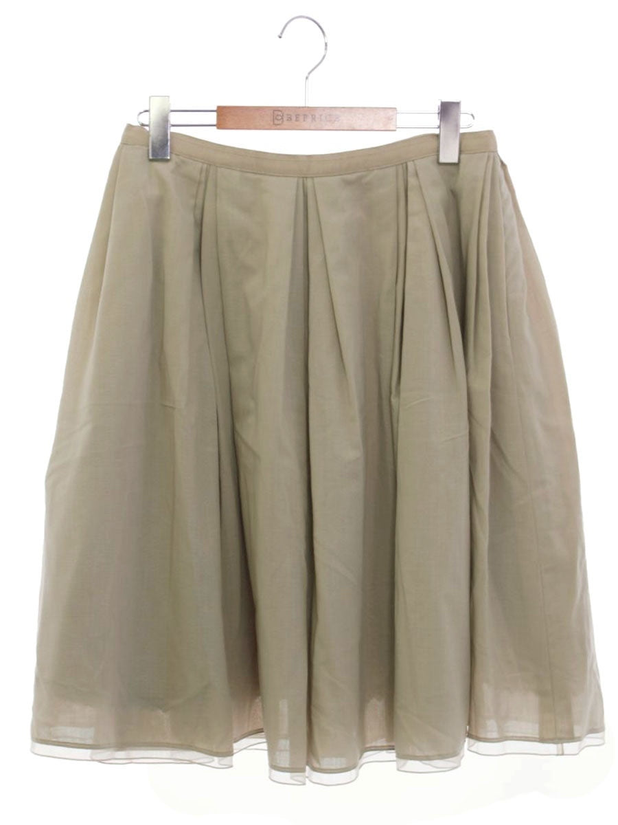 フォクシーブティック Silk Wool Skirt 38575 スカート 38 ベージュ ITHGOJZCZUTM