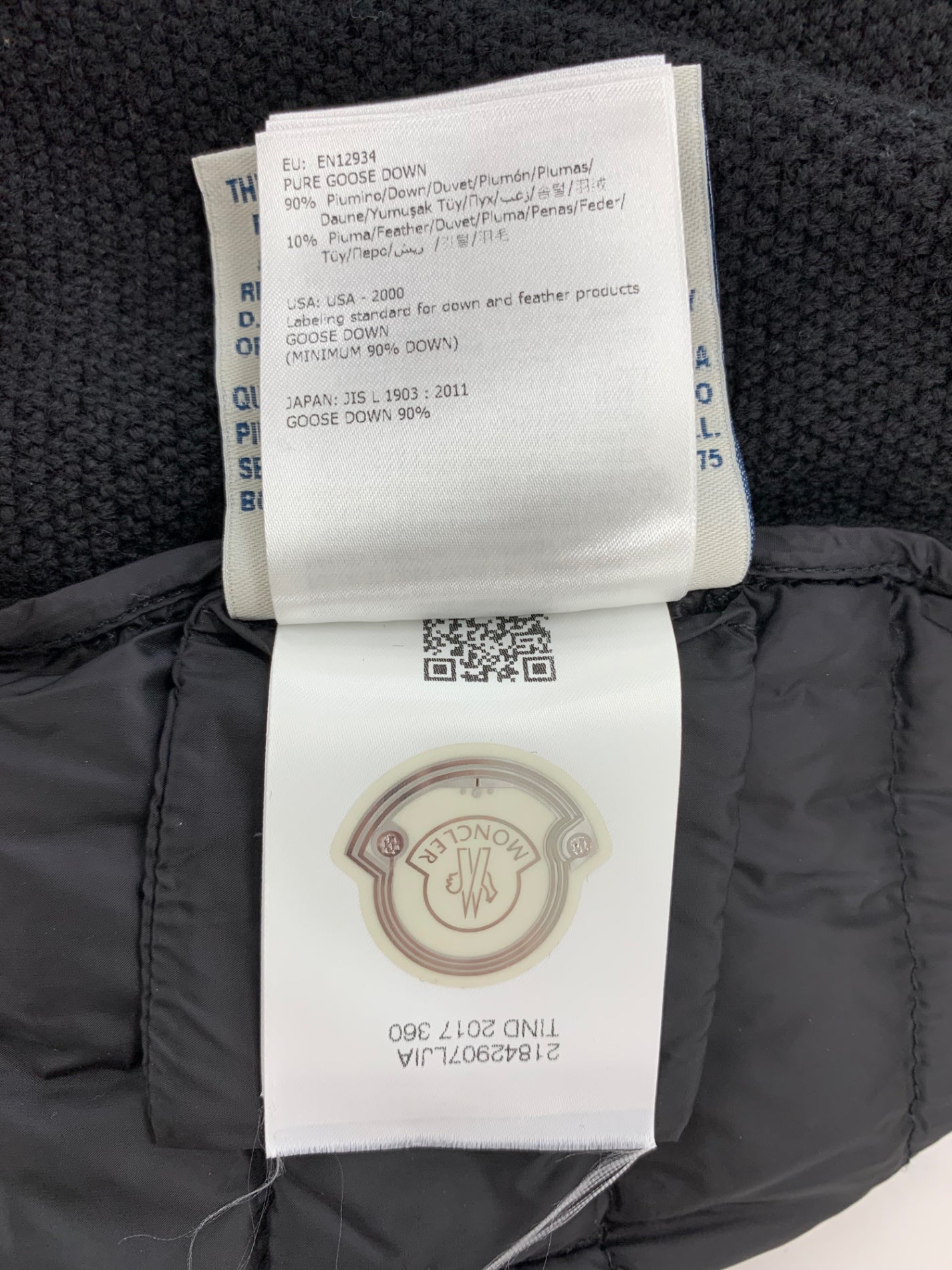 モンクレール MAGLIONE TRICOT ALLA COREANA C20930474800 98125 ジャケット M ブラック ニット切替ダウン ITHMUPVI2M28