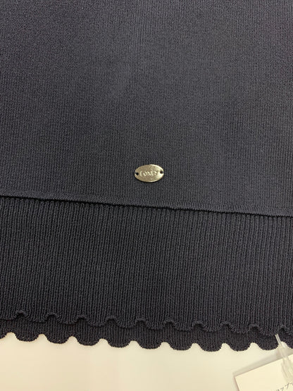 フォクシー Knit Top  Mariage 45338 トップス 40 ネイビー ストレッチ 半袖 ITZ83ADYGW2Q