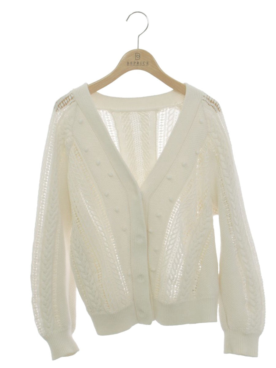 グレースコンチネンタル 1915 3054-0 カーディガン 36 ホワイト カットワークレース ITSGRU6WPX1M