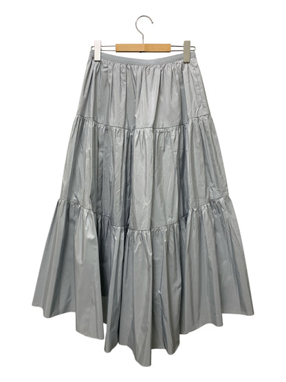 フォクシー FOXEY 43712 Skirt Paefait ティアード ロングスカート 38 ライトブルー ITLXLJW8F408