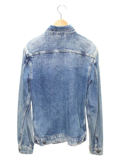 オールセインツ 192161R デニムジャケット XS ブルー ダメージ加工 刺繍 ITXZVE2QPUMS
